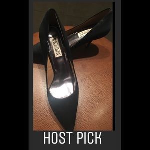 Host Pick!! Badgley Mischka Black Satin Pumps